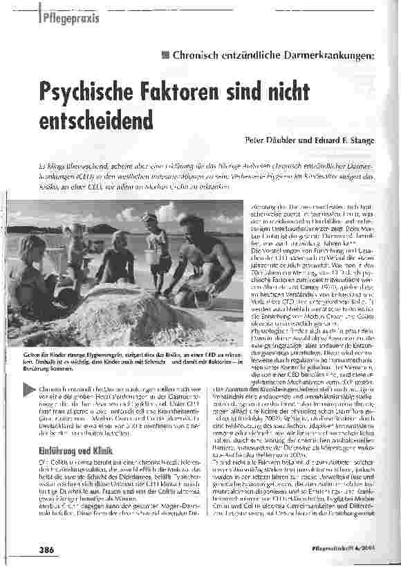 Vorschauseite 1: Psychische Faktoren sind nicht entscheidendChronisch entzündliche Darmerkrankungen