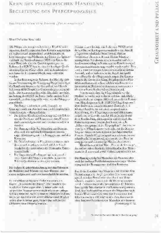 Vorschauseite 1: KERN DES PFLEGERISCHEN HANDELNS: BEGLEITUNG DES PFLEGEPROZESSES