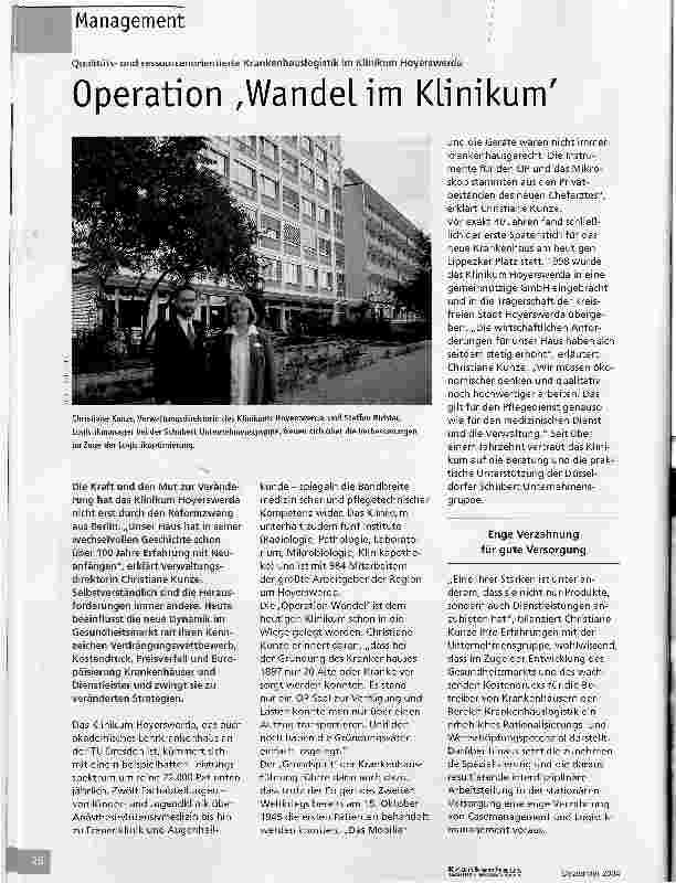 Vorschauseite 1: Operation ,Wandel im Klinikum