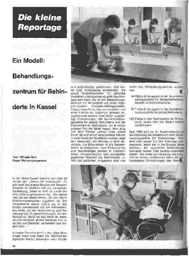 Vorschauseite 1: Ein Modell: Behandlungszentrum für Behinderte in Kassel