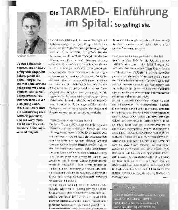 Vorschauseite 1: TARMED-Einführung im Spital: