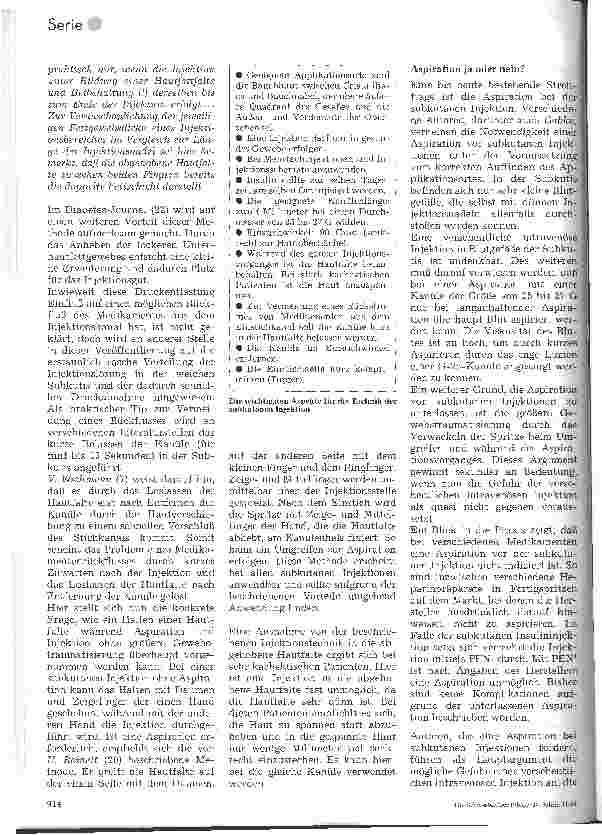 Vorschauseite 5: Subkutane und intramuskuläre Injektionen in Theorie und Praxis 5. Folge: Die subkutane Injektion