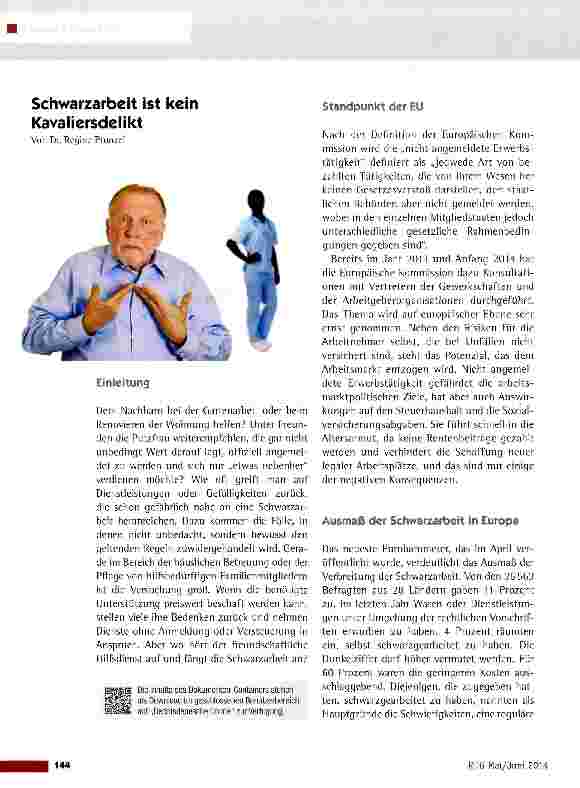 Vorschauseite 1: Schwarzarbeit ist kein Kavaliersdelikt