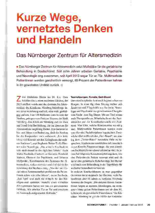 Vorschauseite 1: Kurze Wege, vernetztes Denken und Handeln