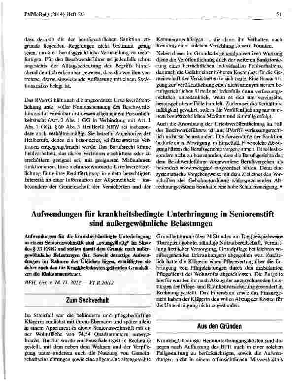 Vorschauseite 2: Berufsgerichtliches Urteil gegen Arzt darf unter Namensnennung veröffentlich werden