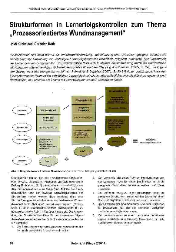 Vorschauseite 1: Strukturformen in Lernerfolgskontrollen zum Thema „Prozessorientiertes Wundmanagement