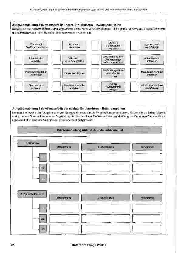Vorschauseite 3: Strukturformen in Lernerfolgskontrollen zum Thema „Prozessorientiertes Wundmanagement