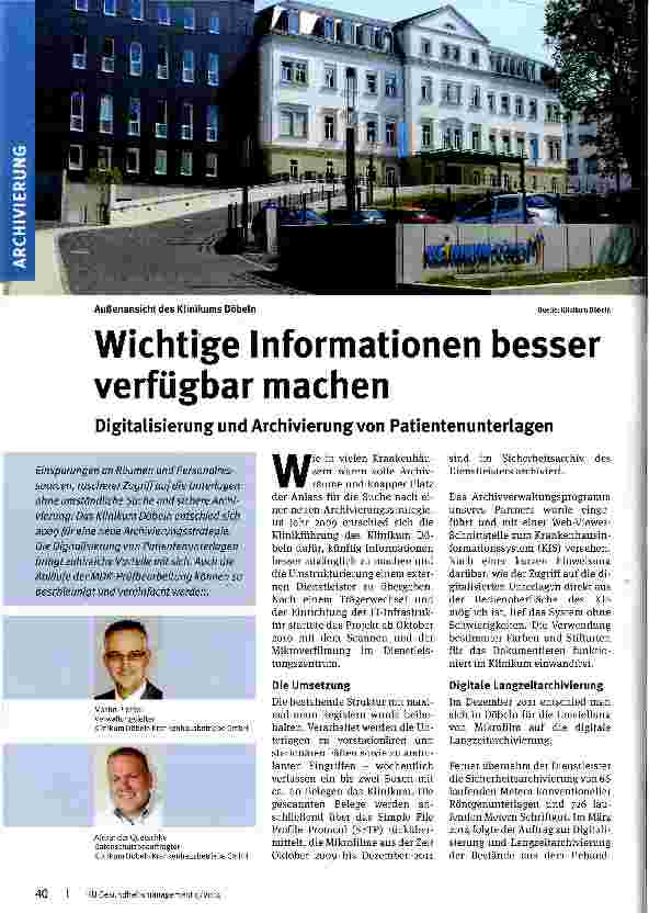 Vorschauseite 1: Wichtige Informationen besser verfügbar machen