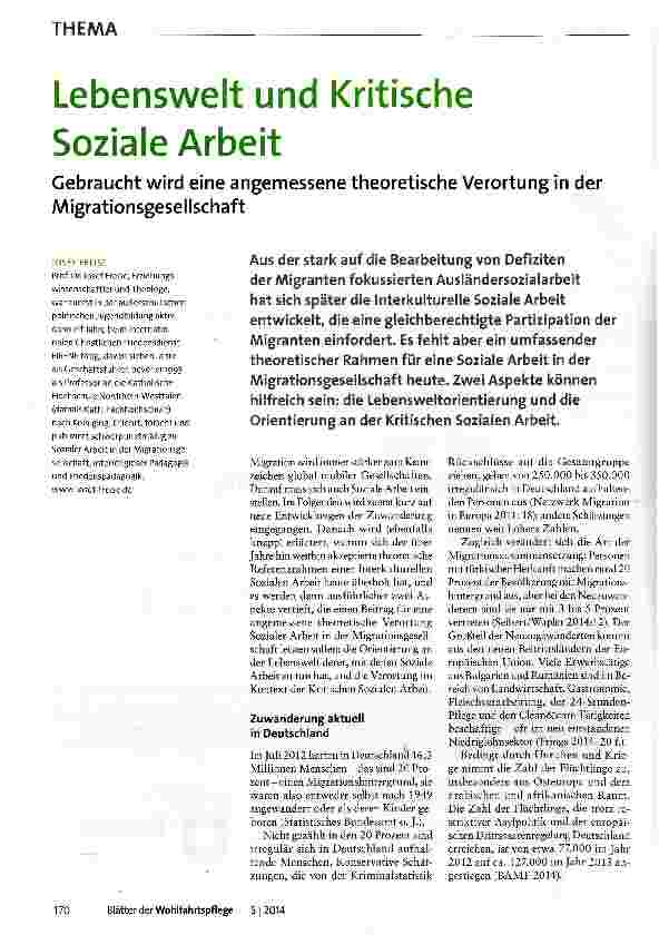 Vorschauseite 1: Lebenswelt und Kritische Soziale Arbeit