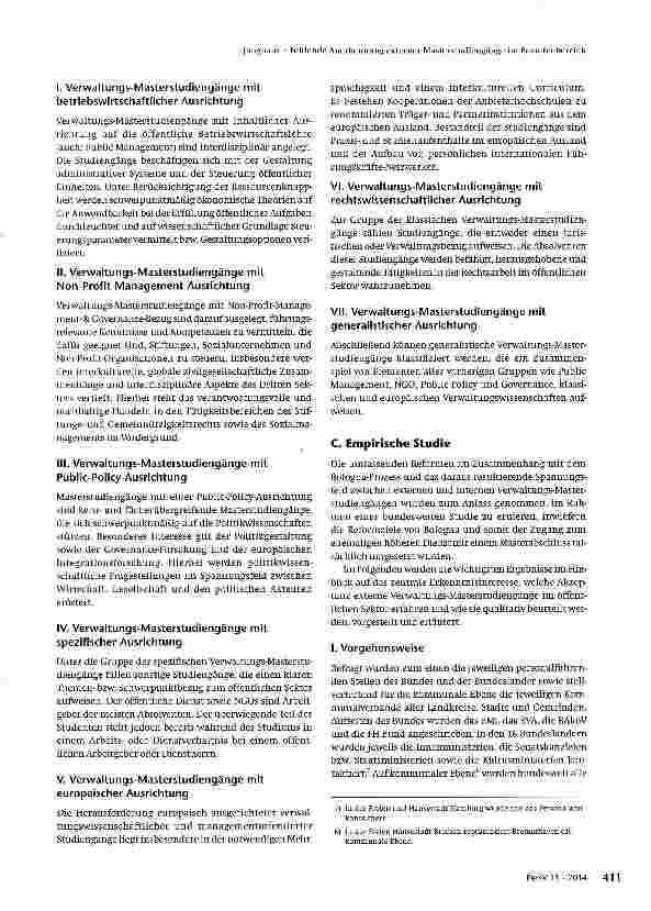 Vorschauseite 3: Fehlende Anerkennung exter-ner Masterstudiengänge im Beamtenbereich - empirische Daten und Lösungsansätze