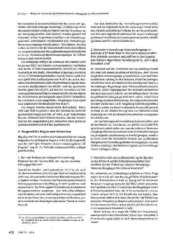 Vorschauseite 4: Fehlende Anerkennung exter-ner Masterstudiengänge im Beamtenbereich - empirische Daten und Lösungsansätze