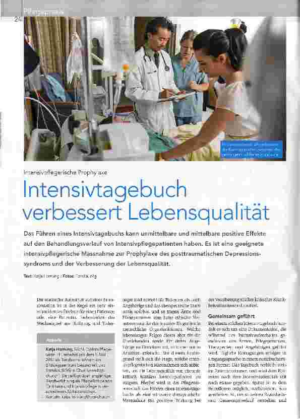 Vorschauseite 1: Intensivtagebuch verbessert Lebensqualität