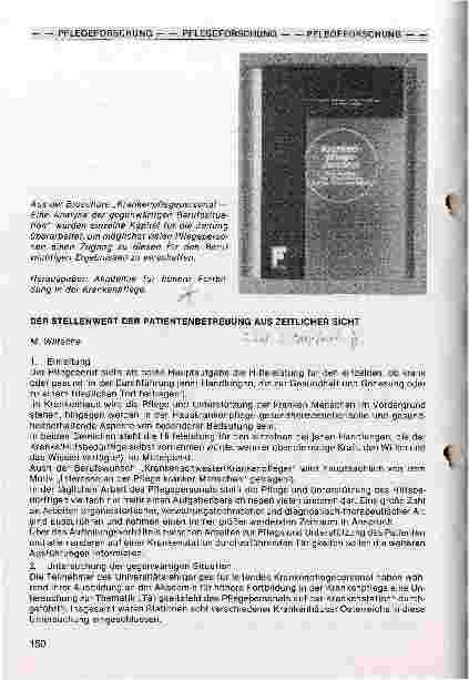 Vorschauseite 1: Der Stellenwert der Patientenbetreuung aus zeitlicher Sicht