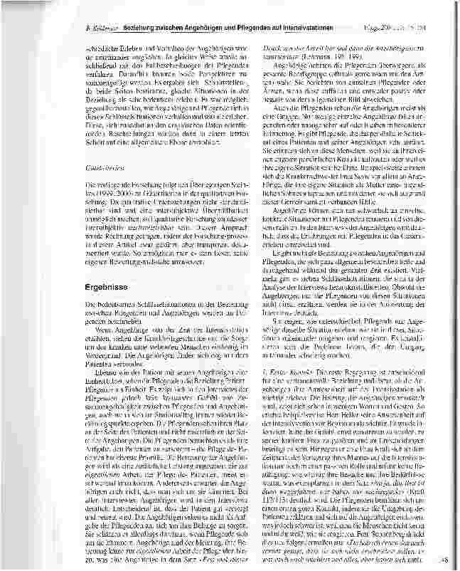 Vorschauseite 4: Die Beziehung zwischen Angehörigen und Pflegenden auf IntensivstationenEine qualitative Untersuchung