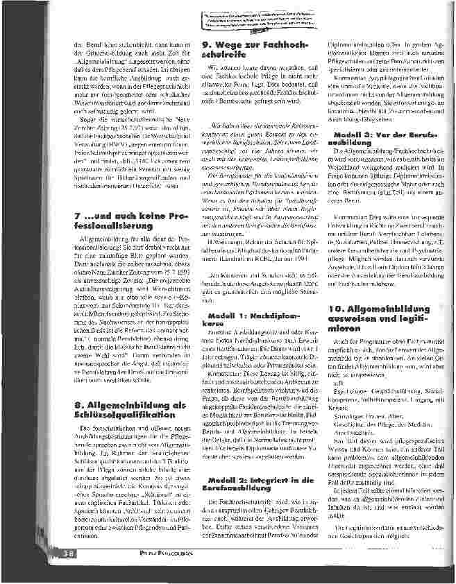 Vorschauseite 3: Integration der Allgemeinbildung (A) in die Pflegeausbildung Didaktische und berufspolitische Überlegungen