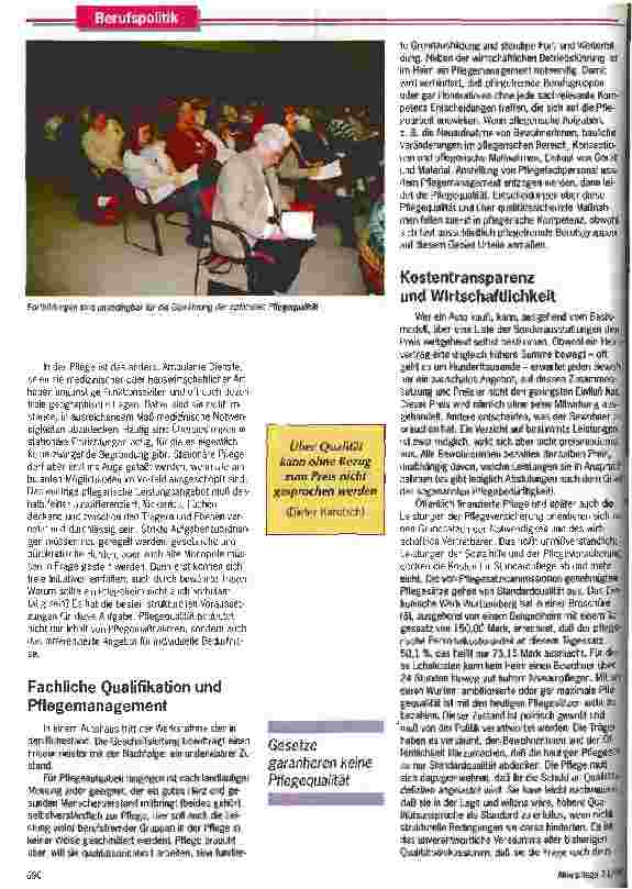 Vorschauseite 2: Pflegequaliät und Marktwirtschaft Wer entscheidet über Pflegequalität unter sich verändernden Bedingungen?