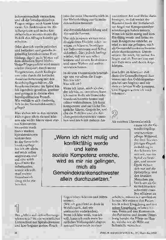 Vorschauseite 2: Weiterbildung in der Gemeindekrankenpflege Liebsein allein