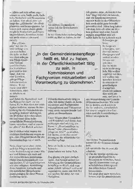 Vorschauseite 3: Weiterbildung in der Gemeindekrankenpflege Liebsein allein