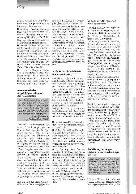 Vorschauseite 2: Im Falle eines NotfallesDie Betreuung von Angehörigen und Mitpatienten während der Reanimation