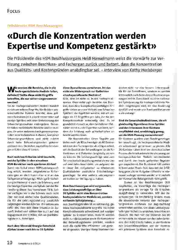 Vorschauseite 1: Durch die Konzentration werden Expertise und Kompetenz gestärkt