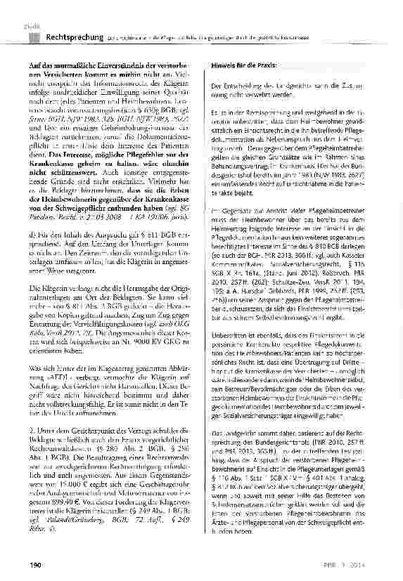 Vorschauseite 3: Zur Einsichtnahme in die Pflegeund Behandlungsunterlagen durch die gesetzliche Krankenkasse