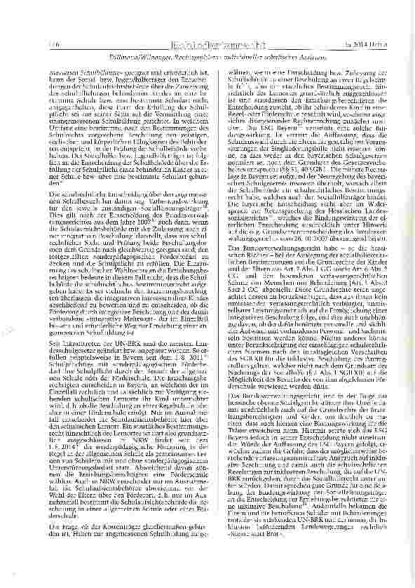 Vorschauseite 4: Halbjahreszeugnis: Nicht ausreichend ge-löste Rechtsprobleme individueller schu-lischer Assistenz für Schülerinnen und Schüler mit Behinde-rungen - Teil I