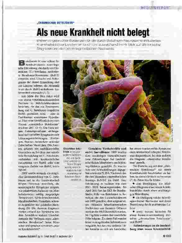 Vorschauseite 1: Als neue Krankheit nicht belegt