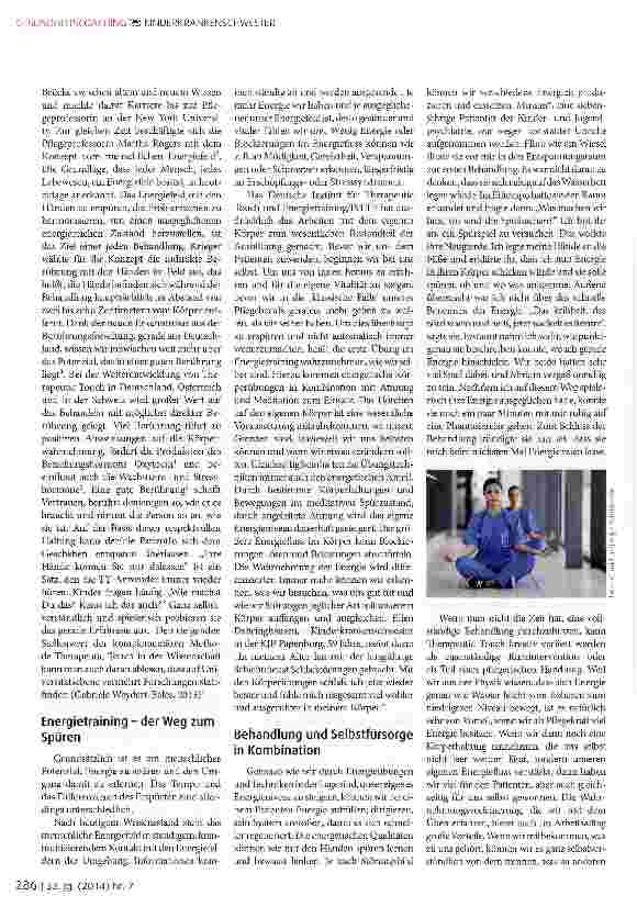 Vorschauseite 2: Therapeutic Touch Eine Pflegeintervention als Chance -auch für die eigene Gesundheitsfürsorge