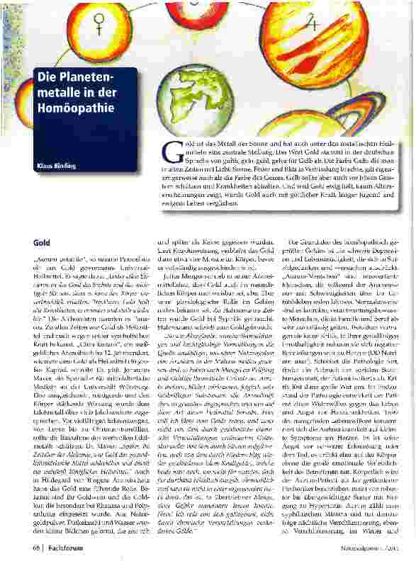 Vorschauseite 1: Die Planetenmetalle in der Homöopathie