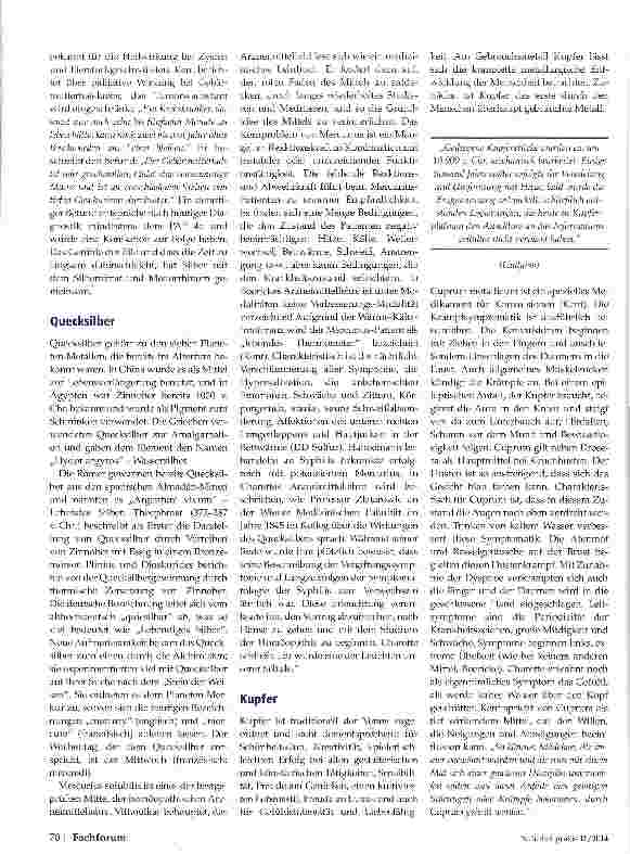Vorschauseite 3: Die Planetenmetalle in der Homöopathie