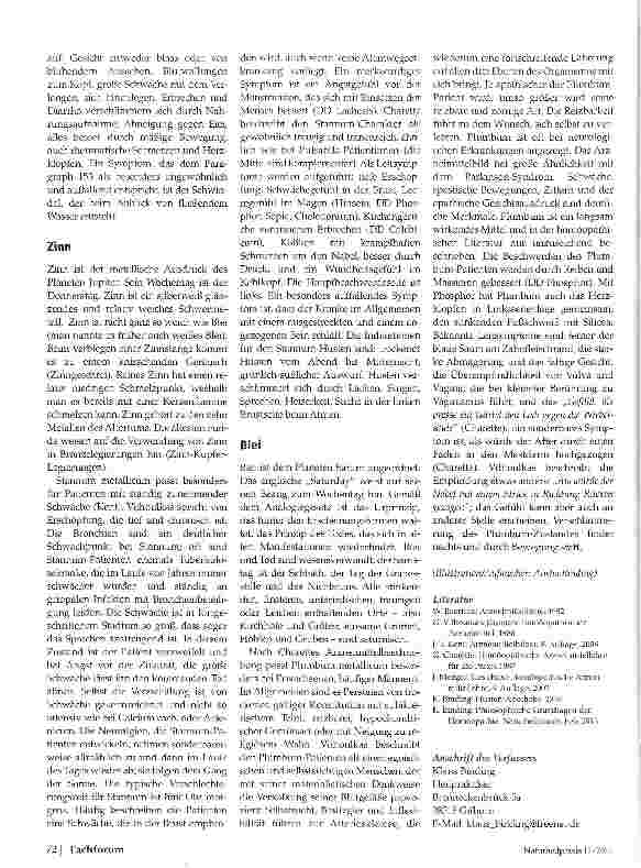 Vorschauseite 5: Die Planetenmetalle in der Homöopathie