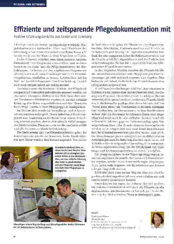 Vorschauseite 1: Effiziente und zeitsparende Pflegedokumentation mit PC und IPad