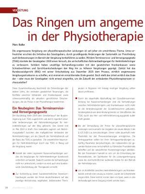 Vorschauseite 1: Das Ringen um angemessene Preise in der Physiotherapie – ein weiter Weg