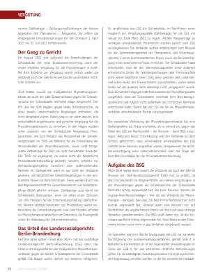 Vorschauseite 3: Das Ringen um angemessene Preise in der Physiotherapie – ein weiter Weg