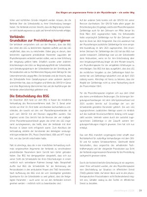 Vorschauseite 4: Das Ringen um angemessene Preise in der Physiotherapie – ein weiter Weg