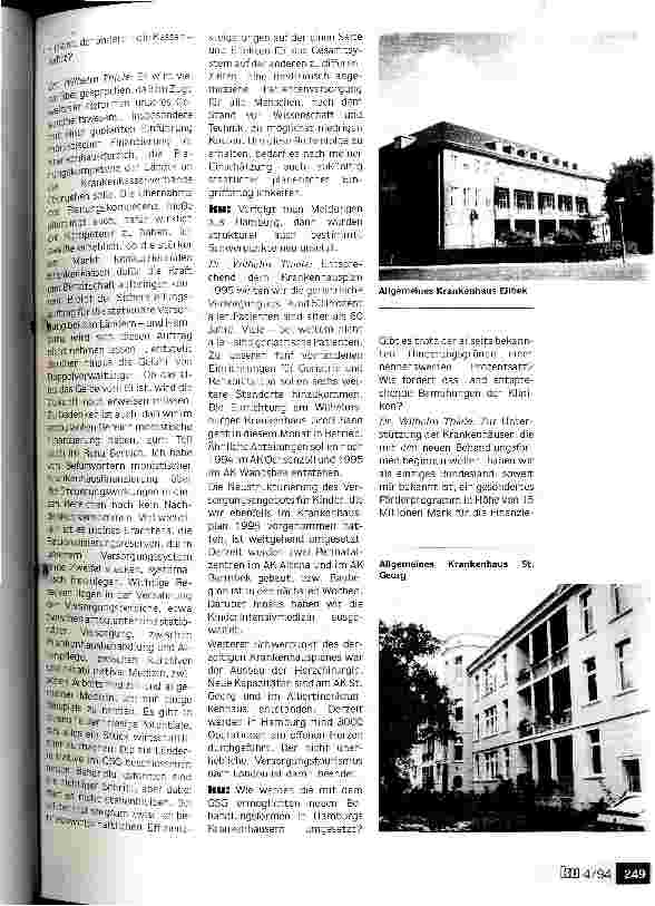 Vorschauseite 2: Hamburgs Krankenhäuser sollen ohne Behördenzwang frei wirtschaften können ...doch die Planungskompetenz läßt sich die Stadt nicht nehmen