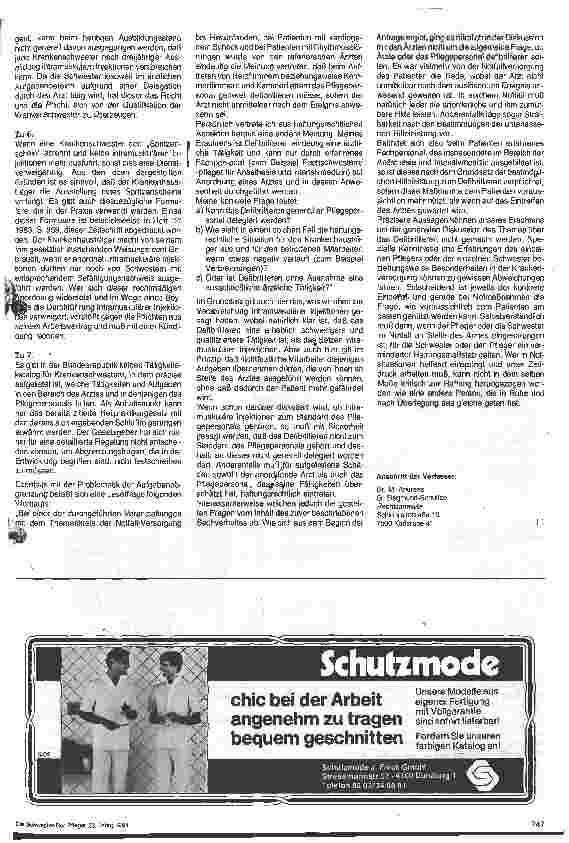 Vorschauseite 2: Der juristische Rat; Leseranfragen zur Aufgabenabgrenzung zwischen Pflegepersonal und Ärzten