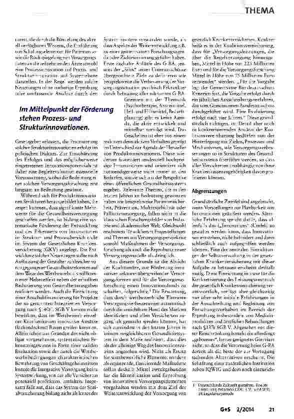 Vorschauseite 2: Wie kommt das Neue in die (Gesundheits-)Welt?