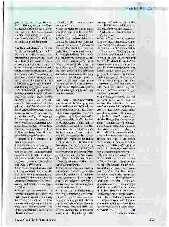 Vorschauseite 2: Umlage versus Kapitaldeckung