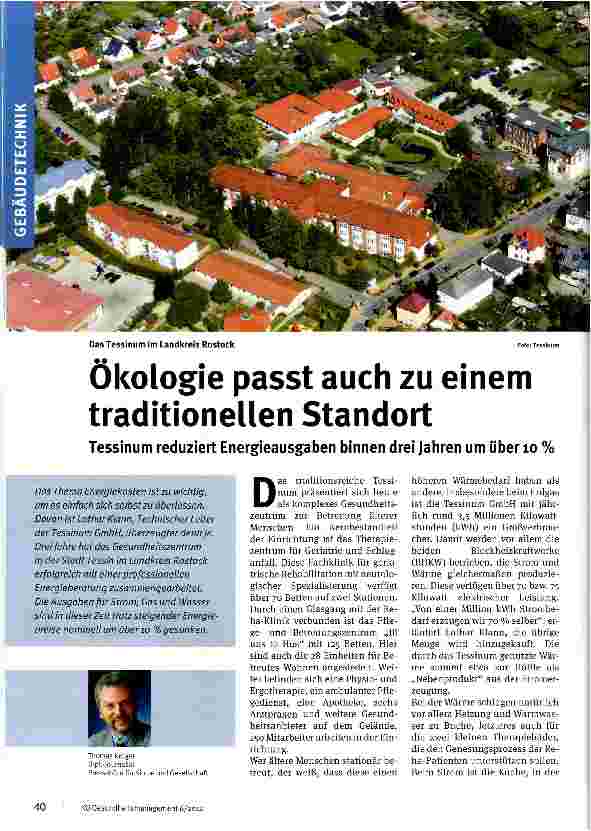 Vorschauseite 1: Ökologie passt auch zu einem traditionellen Standort