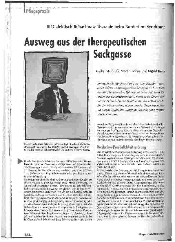 Vorschauseite 1: Ausweg aus der therapeutischen Sackgasse: Dialektisch Behaviorale Therapie beim Borderline-Syndrom