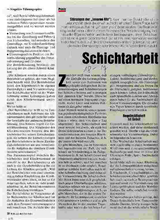 Vorschauseite 1: Schichtarbeit Störungen der inneren Uhr