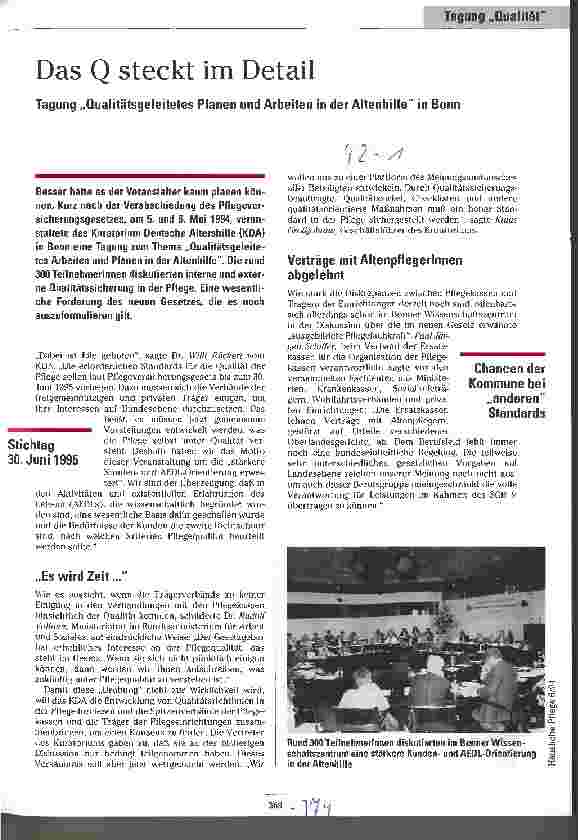Vorschauseite 1: Das Q steckt im Detail Tagung Qualitätsgeleitetes Planen und Arbeiten in der Altenhilfe in Bonn