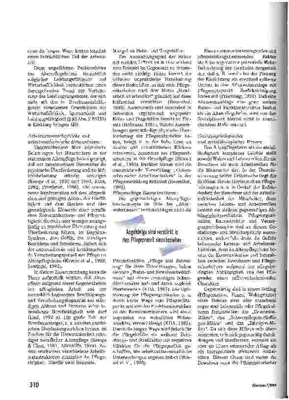 Vorschauseite 3: Strukturprobleme der Altenpflegeheime Zur Diskussion gestellt