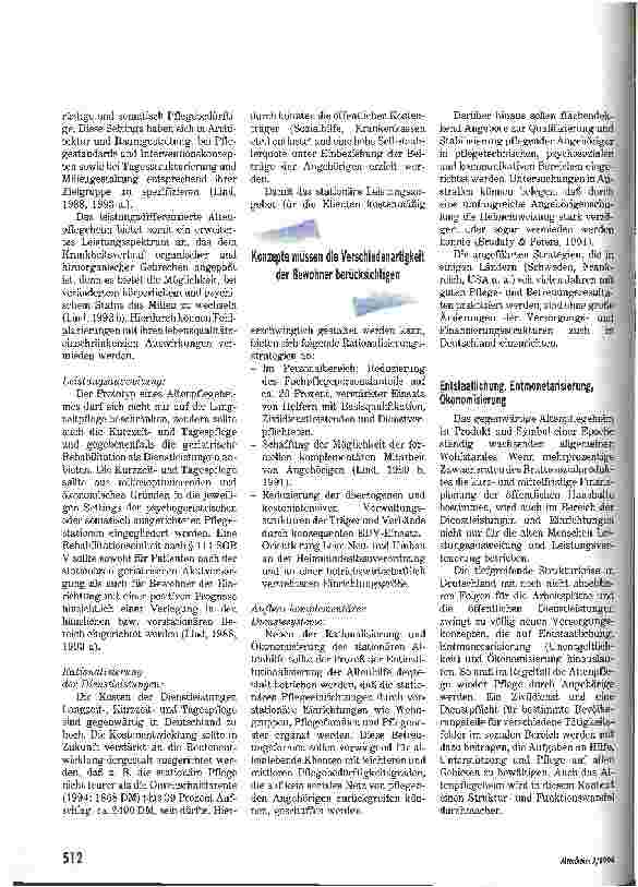 Vorschauseite 5: Strukturprobleme der Altenpflegeheime Zur Diskussion gestellt