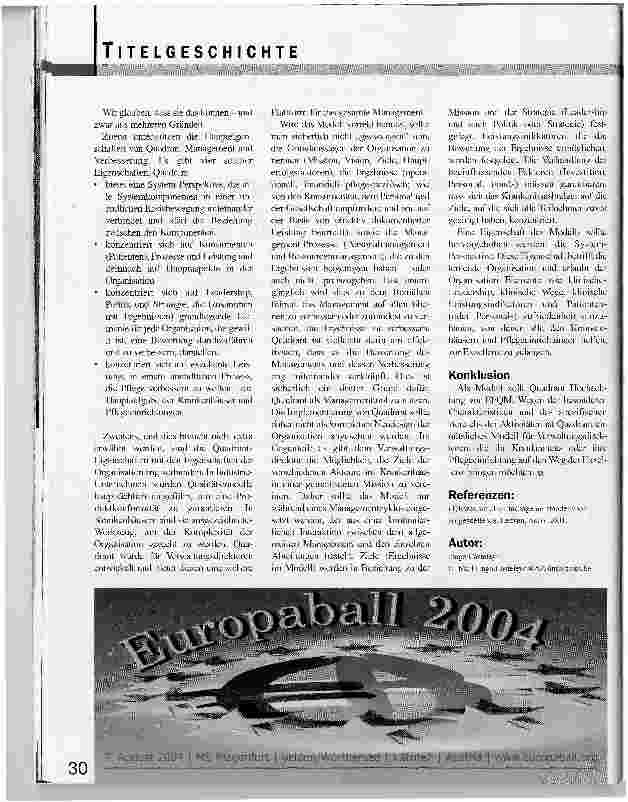 Vorschauseite 2: Quadrant. Ein Managementmodell für exzellente Leistungen im Gesundheitsund Sozialbereich