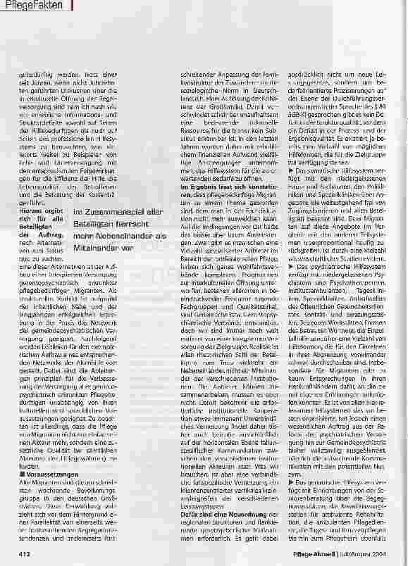 Vorschauseite 2: Integrierte Versorgung in der gerontopsychiatrischen Pflege für Migranten