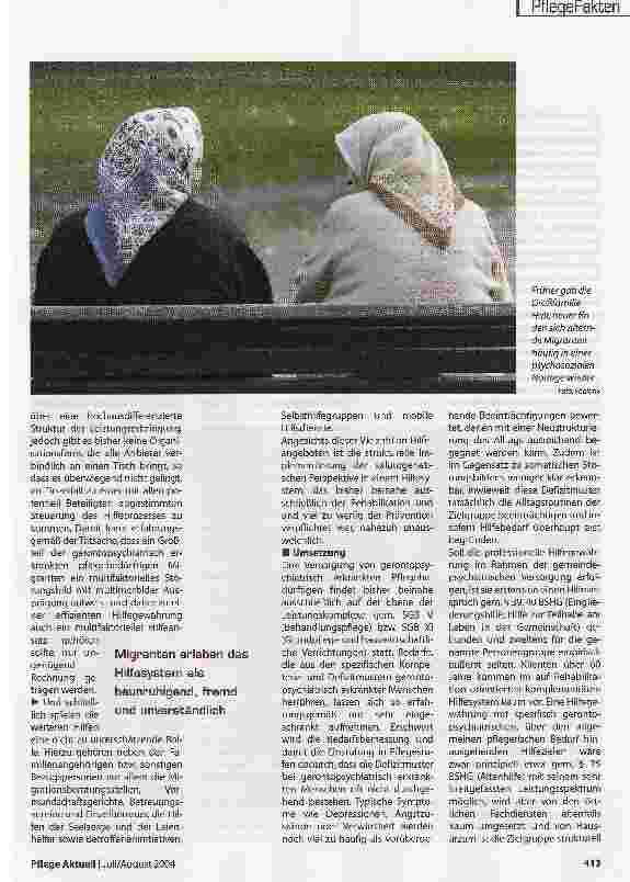 Vorschauseite 3: Integrierte Versorgung in der gerontopsychiatrischen Pflege für Migranten