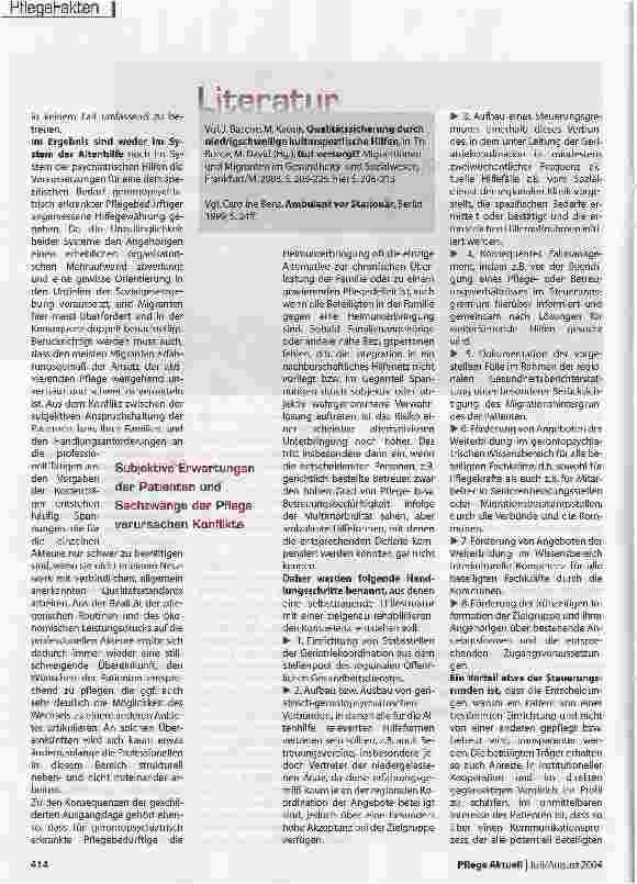 Vorschauseite 4: Integrierte Versorgung in der gerontopsychiatrischen Pflege für Migranten