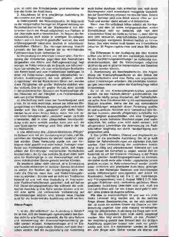 Vorschauseite 4: Stellungsnahme zum Entwurf eines Gesetzes über nichtärztliche Heilberufe in der Geburtshilfe u. in der Krankenpflege